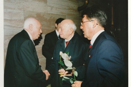 Bundespräsident Heinz Fischer, Simon Wiesenthal und Gideon Eckhaus