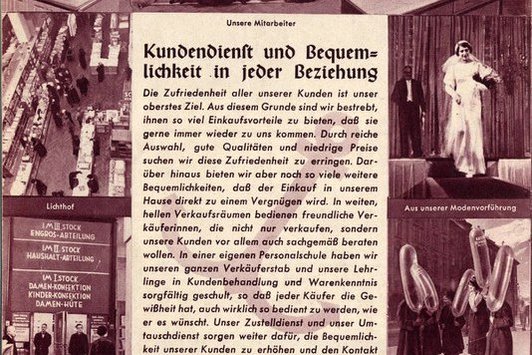 Auszug aus der Jubilaeumsschrift 70 Jahre Kaufhaus Bauer&Schwarz 1938
