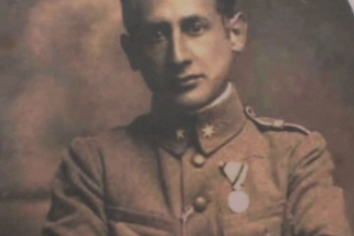 Portrait eines Mannes in Offiziersuniform, erster Weltkrieg