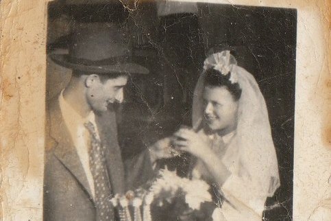 Hochzeitsfoto eines Brautpaares