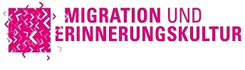 Migration und Erinnerungskultur in einer pinken Schrift